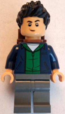 Kenji Kon - Dark Blue Jacket over Green Hoodie, Reddish Brown Backpack (jw130)