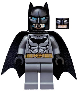 Batman - Dark Bluish Gray Suit, Gold Belt, Black Hands, Spongy Cape, Scuba Mask Head (sh0162)