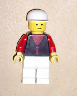 Shirt with 3 Buttons - Red, Red Arms, White Legs, White Cap (but036)