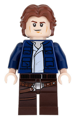 Han Solo, Dark Brown Legs with Holster Pattern, Dark Blue Jacket, Wavy Hair (sw0879)