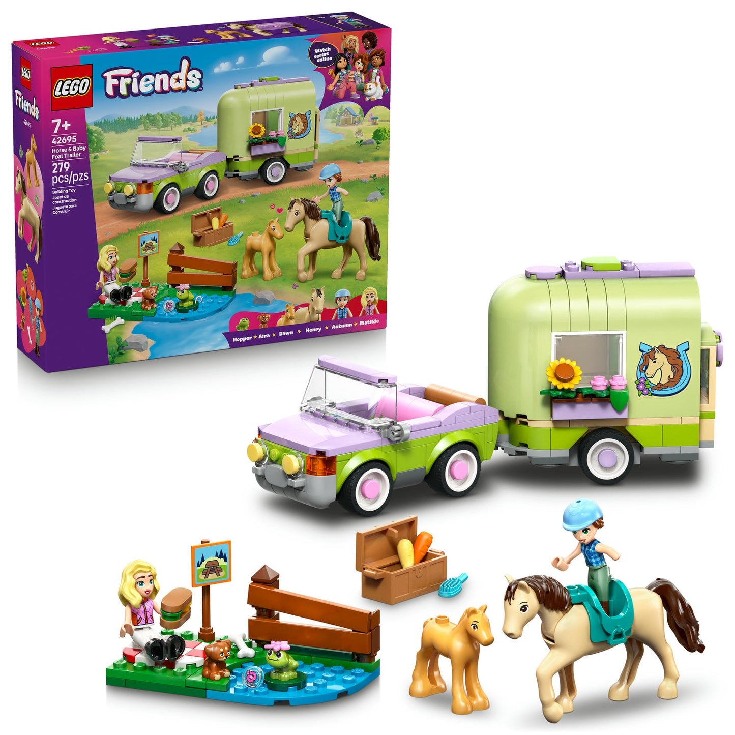 42695 Horse & Baby Foal Trailer