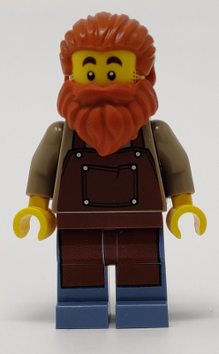 Blacksmith - Male, Reddish Brown Apron, Dark Orange Beard (idea082)