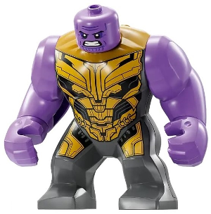 Thanos - Large Figure, Dark Bluish Gray Outfit with Gold Armor, Printed Legs, Angry (sh0896)