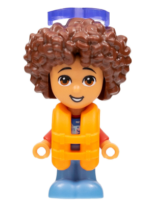 Friends Santiago - Micro Doll, Red and Blue Shirt with Shark, Orange Life Jacket, Trans-Purple Sunglasses (frnd0557)