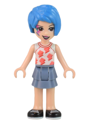 Friends Evelyn - White Sleeveless Shirt, Sand Blue Skirt, Face Paint (frnd0529)