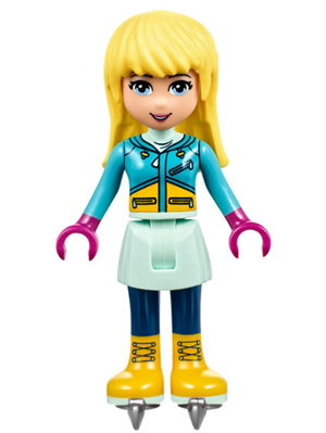 Friends Stephanie - Light Aqua Skirt, Dark Azure Top, Ice Skates (frnd0217)