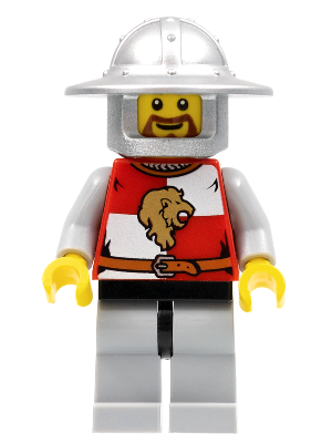 Kingdoms - Lion Knight Quarters, Helmet with Broad Brim, Brown Beard Rounded (cas445)