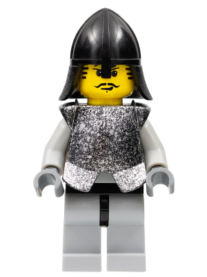 Breastplate - Armor over Light Bluish Gray, Black Neck-Protector, Black Moustache (cas304)