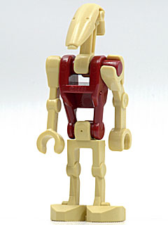 Security Battle Droid - Dark Red Torso, Angled Arm and Straight Arm (sw0096)