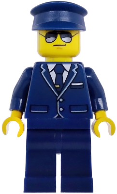Passenger Plane Pilot - Male, Dark Blue Suit with Tie and Hat (cty1977)
