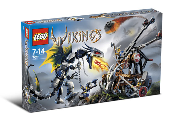 7021 Viking Double Catapult vs. the Armored Ofnir Dragon (Retired) LEGO Vikings