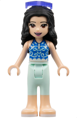 Friends Emma - Light Aqua Trousers, Blue Top, White Sandals, Sunglasses (frnd0382)
