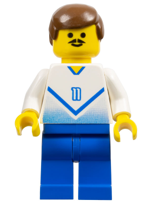 Soccer Player White & Blue Team with shirt #11 (soc085)