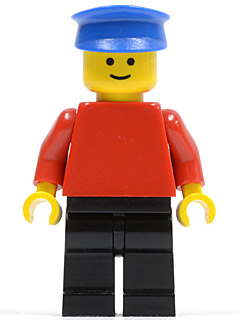 Plain Red Torso with Red Arms, Black Legs, Blue Hat (pln027)