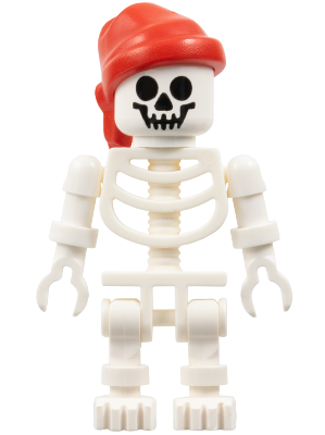 Skeleton - Standard Skull, Floppy Arms, Red Bandana with Single Tail in Back (gen010)
