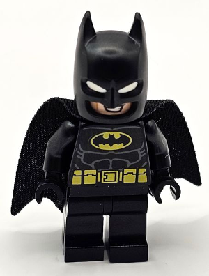 Batman - Black Suit, Yellow Belt, Cowl with White Eyes, Lopsided Grin / Open Mouth Smile with Teeth (sh0902)