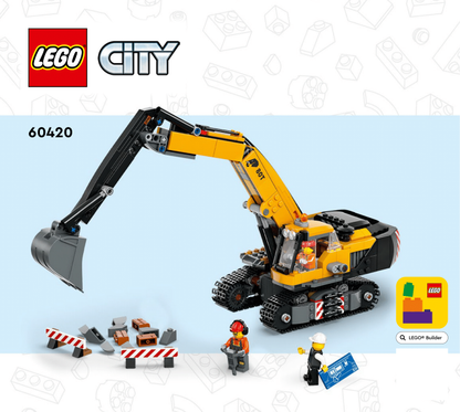 60420 Yellow Construction Excavator (Certified) LEGO City
