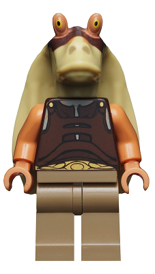 Gungan Soldier - Dark Brown Vest, Dark Tan Legs, Printed Head (sw0302)