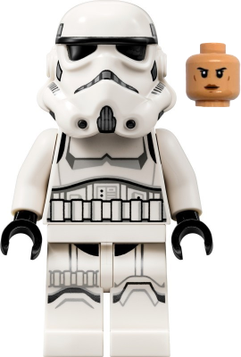 Imperial Stormtrooper - Female, Dual Molded Helmet with Light Bluish Gray Panels on Back, Shoulder Belts, Nougat Head (sw1275)