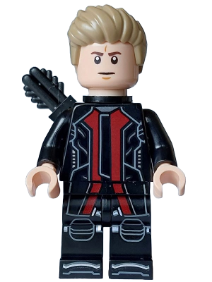 Hawkeye - Black and Dark Red Suit, Dark Tan Hair, Quiver, Silver Boot Tips (sh0969)