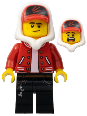 Jack Davids - Red Jacket with Cap and Hood (Lopsided Smile / Scared) (hs018)