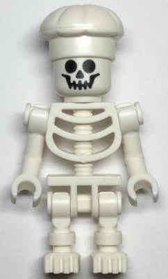 Skeleton - Standard Skull, Bent Arms Vertical Grip, White Chef Toque (gen134)