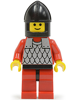 Scale Mail - Red with Red Arms, Red Legs with Black Hips, Black Chin-Guard (cas161)