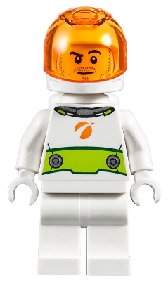 Astronaut - Male, White Spacesuit with Lime Belt, Trans-Orange Visor, Stubble and Smirk (cty1009)