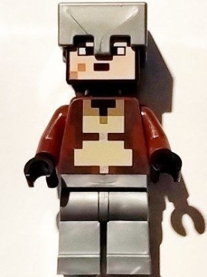Nether Hero - Reddish Brown Torso, Flat Silver Helmet (min169)