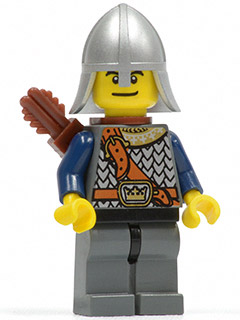 Fantasy Era - Crown Knight Scale Mail with Chest Strap, Helmet with Neck Protector, Dual Sided Head, Quiver (cas383)