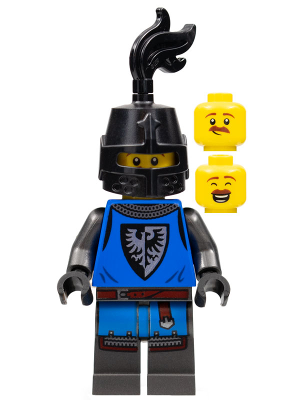 Black Falcon - Male, Pearl Dark Gray Detailed Legs, Black Helmet with Eye Slit, Black Plume (cas576)
