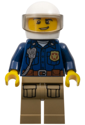 Mountain Police - Officer Male, White Helmet and Smirk (cty0868)