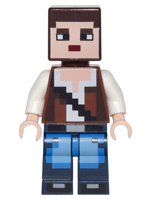 Minecraft Skin 3 - Pixelated, Reddish Brown Vest with Strap and Blue Jeans (min036)