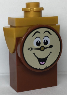 Cogsworth - Printed Face, 1 x 2 Brick Body without Pendulum Sticker (dp129)