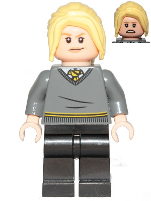 Hannah Abbott - Dark Bluish Gray Hufflepuff Sweater, Black Legs (hp222)