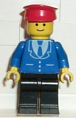 Suit with 3 Buttons Blue - Black Legs, Red Hat (trn099)