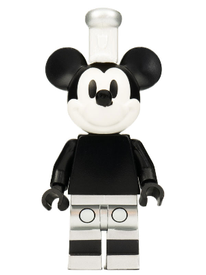 Mickey Mouse - Vintage, Metallic Silver Shorts, White Hat with Silver Top (idea049)