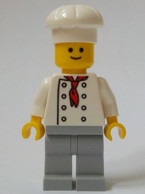 Baker (Chef) - White Torso with 8 Buttons, No Wrinkles Front or Back, Light Bluish Gray Legs (twn269a)