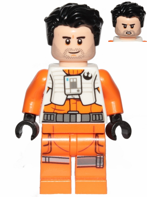 Poe Dameron (Pilot Jumpsuit without Belts and Pipe, Hair) (sw1019)