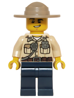 Swamp Police - Officer, Shirt, Dark Tan Hat, Lopsided Grin (hol061)