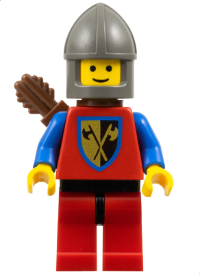 Crusader Axe - Red Legs with Black Hips, Dark Gray Chin-Guard, Quiver (cas238)