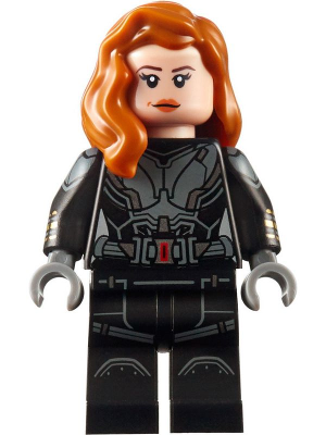 Black Widow - Black Jumpsuit, Dark Orange Mid-Length Hair, Printed Legs, Printed Arms (sh0637)