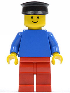 Plain Blue Torso with Blue Arms, Red Legs, Black Hat (pln150)