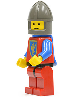 Crusader Lion - Red Legs with Black Hips, Dark Gray Chin-Guard, Blue Plastic Cape (cas289)