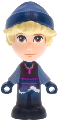 Kristoff - Micro Doll, Dark Brown Shirt, Dark Blue Shorts and Beanie, Closed Mouth Grin (dp236)