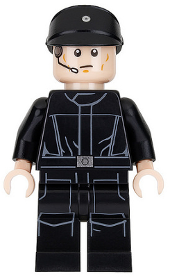Imperial Shuttle Pilot - Light Nougat Head with Headset, Imperial Officer Cap (sw0802)