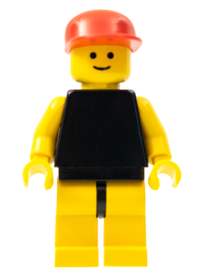 Plain Black Torso with Yellow Arms, Yellow Legs, Red Cap (pln082)