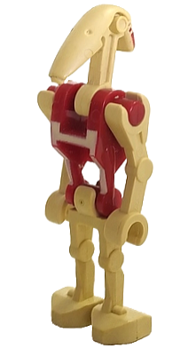 Security Battle Droid - Dark Red Torso with Tan Insignia, Angled Arms (sw0047)