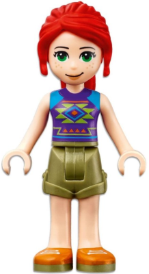 Friends Mia - Olive Green Shorts, Dark Purple Top with Diamonds and Triangles (frnd0409)