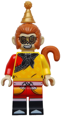 Monkey King - Yellow Robe, Black Bandana, Pearl Gold Party Hat (mk157)